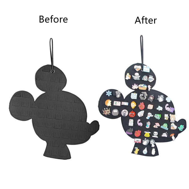 JOYMOMO Hanging Brooch Pin Organizer Enamel Pin Display Cute Cartoon Shape Brooch Pin Display Storage Holder for Brooch Pin(Without Accessories) (Black-Mouse) - Image 2